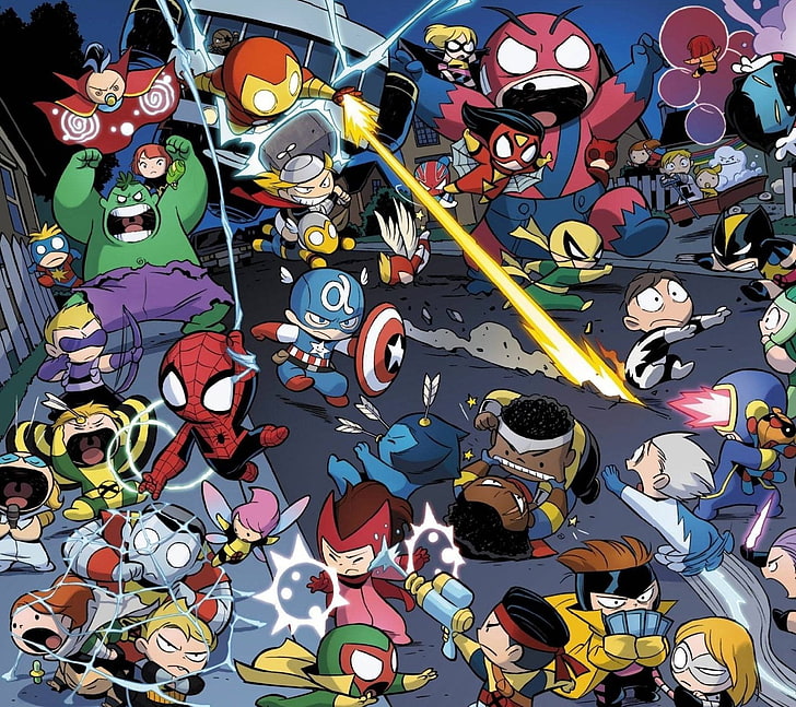 Comics, A-Babies vs. X-Babies, Beast (Marvel Comics), Captain America