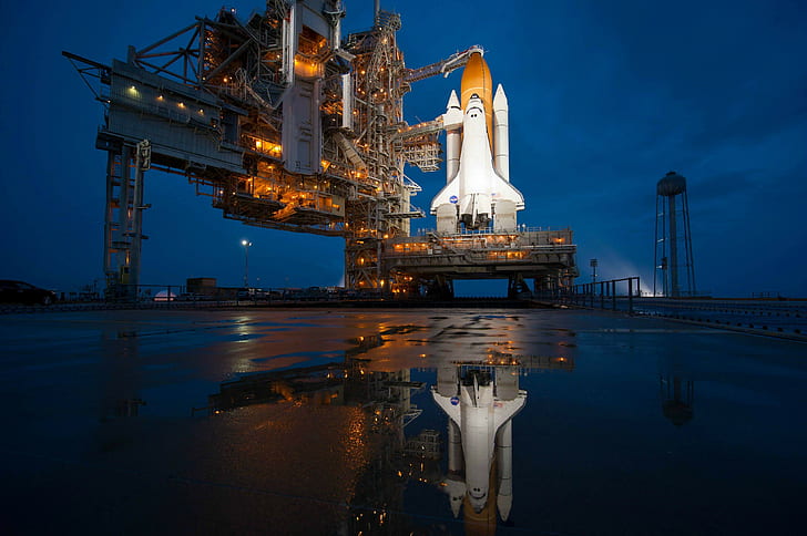 Space Shuttle Atlantis, universe, reflection, NASA, spaceship