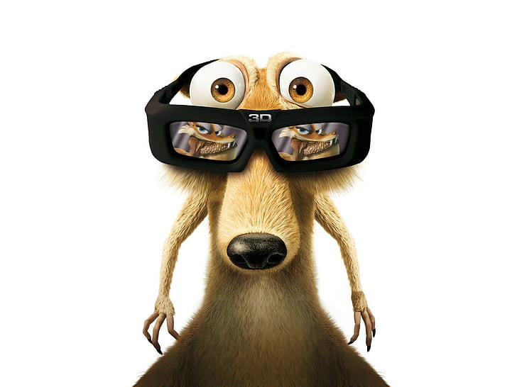 Squirrel Ice Age 3D Glasses HD, movies, HD wallpaper