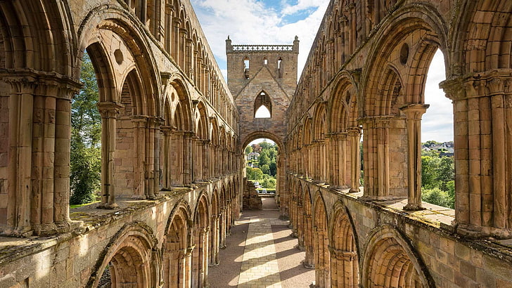 Bing, 2017 (Year), photography, Jedburgh Abbey, Scotland, ruin, HD wallpaper