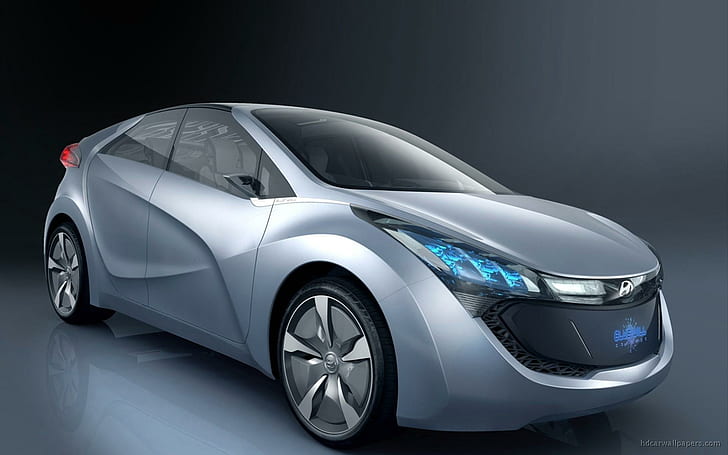 2009 Hyundai Blue Will Concept, silver hyundai veloster concept, HD wallpaper