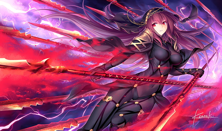 Hd Wallpaper Fate Stay Night Lancer Scathach Spear Cape