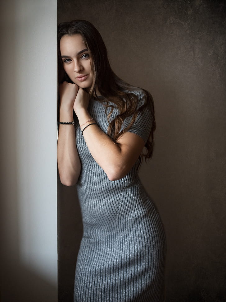 women indoors, Dmitry Shulgin, model, portrait, HD wallpaper