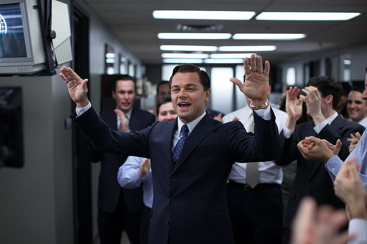 The Wolf Of Wall Street, Leonardo DiCaprio, Leo DiCaprio, suit, HD wallpaper
