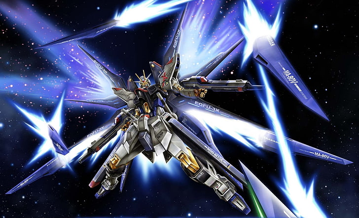 anime, Mobile Suit Gundam SEED, illuminated, night, light - natural phenomenon, HD wallpaper