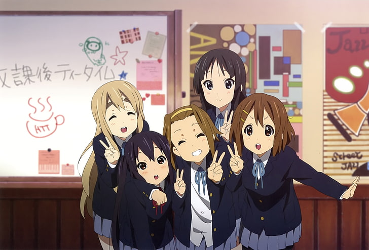 anime girls, K-ON!, Nakano Azusa, Kotobuki Tsumugi, Hirasawa Yui, HD wallpaper
