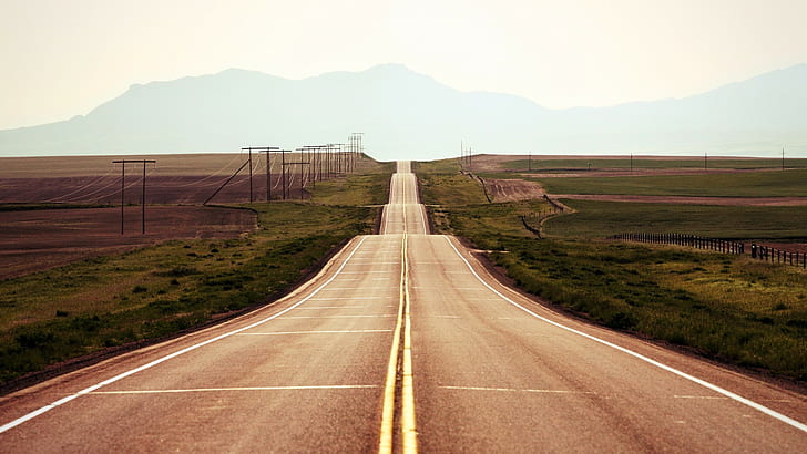 HD wallpaper: brown asphalt road, landscape, transportation, mountain, the way forward | Wallpaper Flare