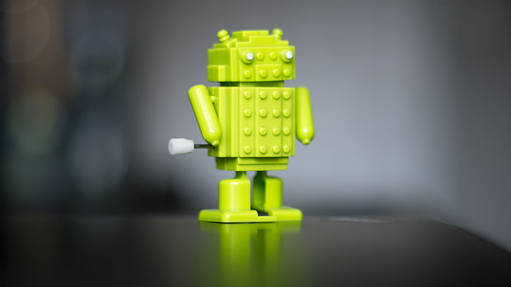 Android robot toy, Android (operating system), bokeh, blurred, HD wallpaper