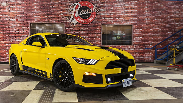 Hd Wallpaper Mustang Shelby Gt350 2015 Yellow And Black Sports Car Roush Wallpaper Flare
