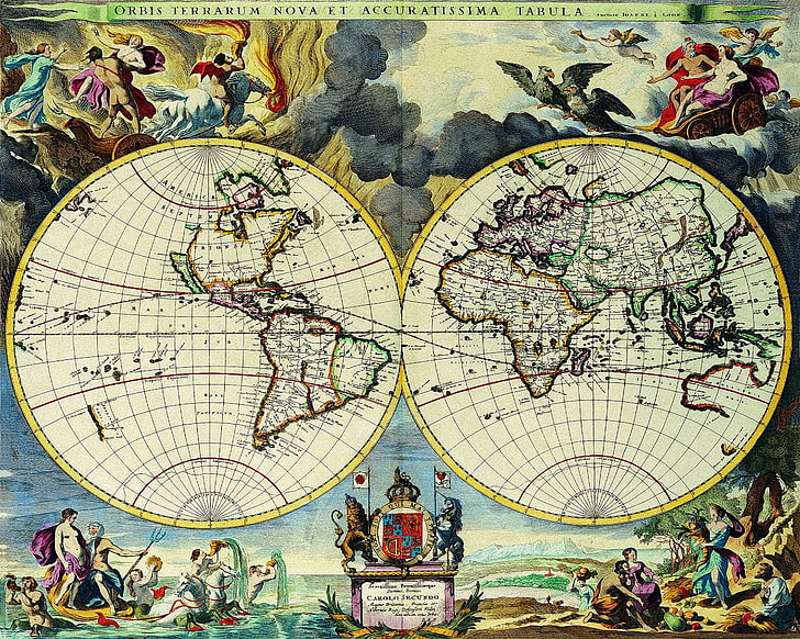 map, group of people, men, art and craft, transportation, exploration