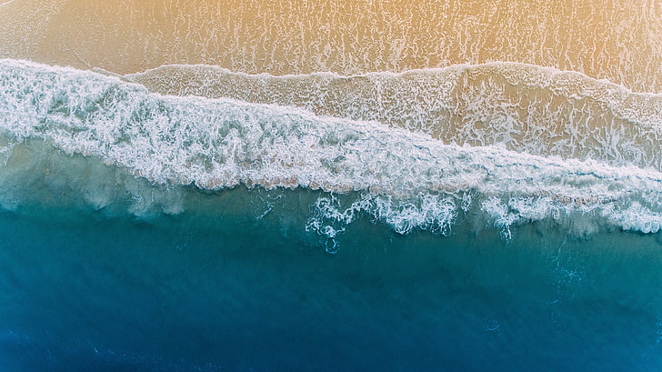 seashore, sand, wave, beach, water, coast, FL, surf, United States, HD wallpaper