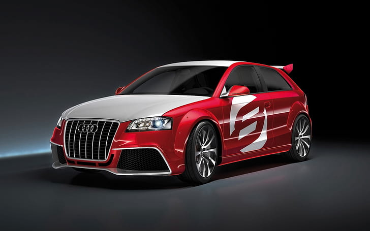 2008 Audi A3 TDI Clubsport Quattro - Front And Side, red and white audi 3 door hatchback, HD wallpaper