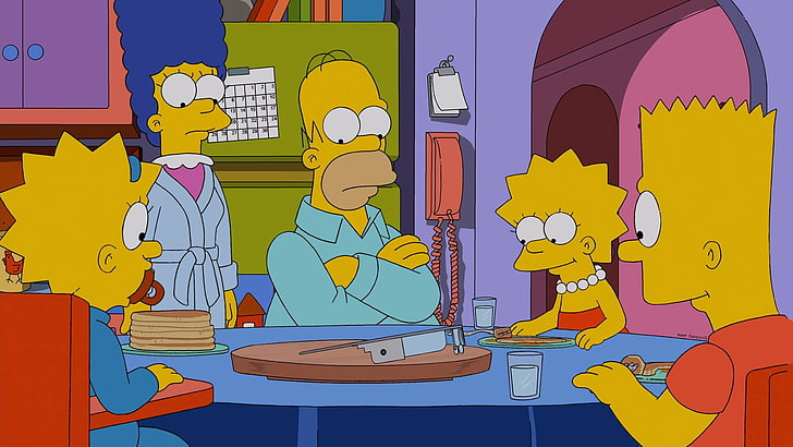 Simpsons movie illustration, glass, The Simpsons, Lisa Simpson