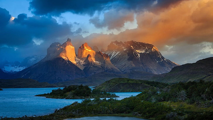 nature, sky, torres del paine national park, mountain, wilderness, HD wallpaper