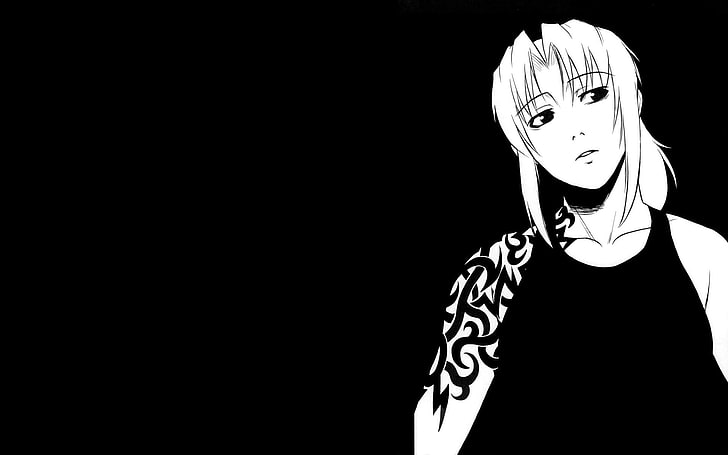 person with black tank top illustration, Revy, Black Lagoon, anime