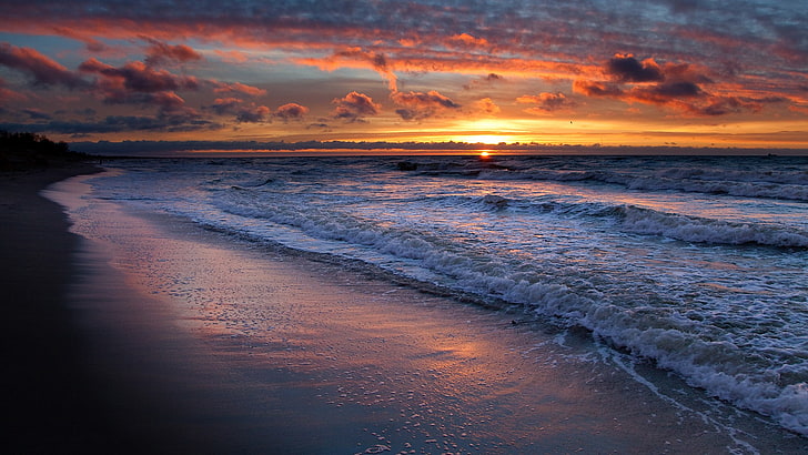 HD wallpaper: sunsets beach sea 1920x1080 Nature Beaches HD Art | Wallpaper  Flare