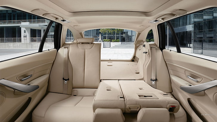 white leather 2-seat sofa, BMW 3, car, car interior, vehicle
