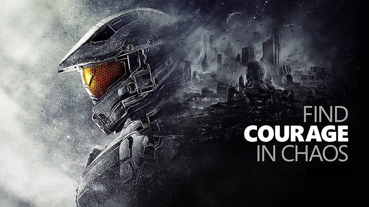 Find Courage In Chaos digital wallpaper, Halo, Halo 5: Guardians