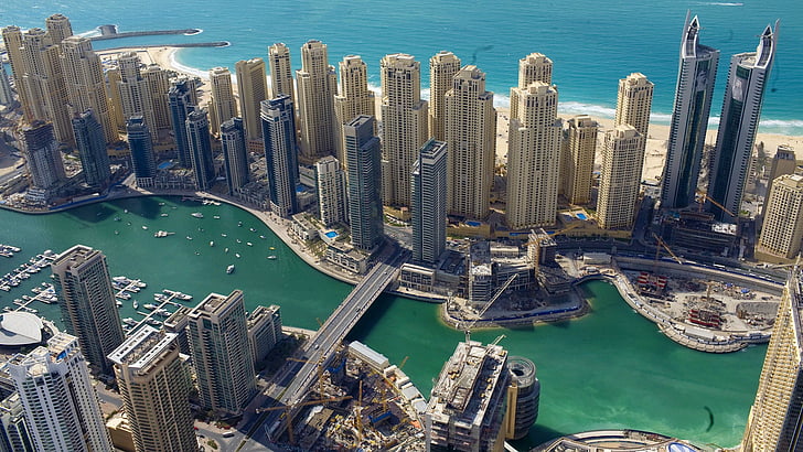 arab, beach, cityscapes, dubai, emirates, jumeirah, marina, HD wallpaper