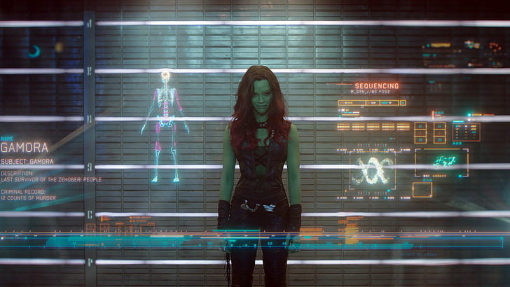 Guardians of the Galaxy Marvel Gamora Zoe Saldana HD, movies, HD wallpaper
