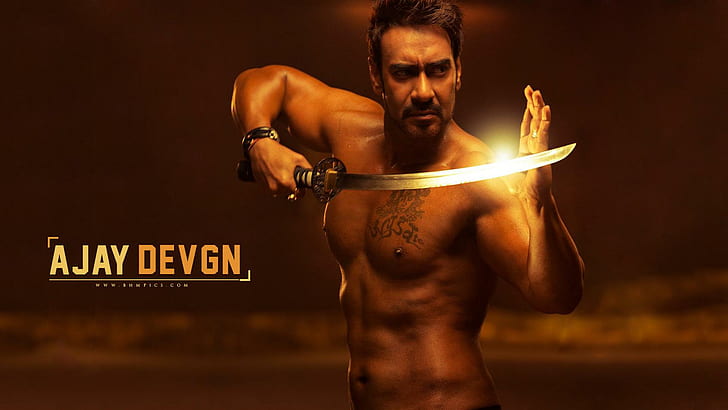 Ajay Devgan Shirtless Body, male celebrities, bollywood, actor, HD wallpaper