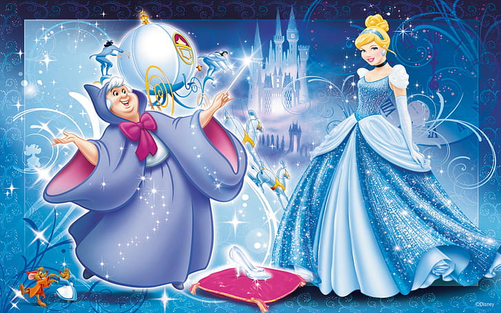 Fairy Godmother Bows Magical Shoes On Cinderella Photo Wallpapers Hd 1920×1200