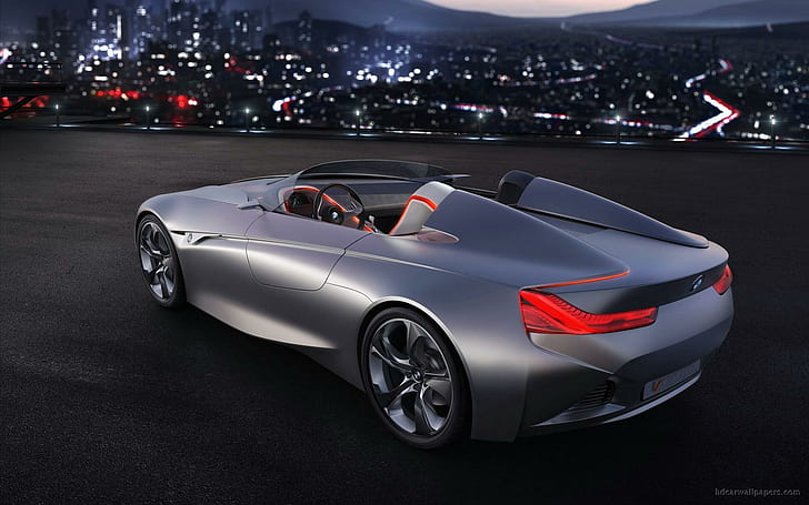 2011 BMW Vision Connected Drive Concept 2, silver and red concept convertible car, HD wallpaper