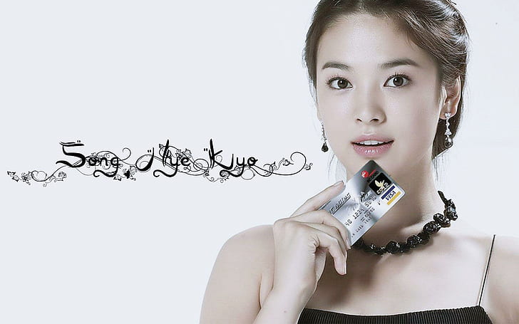 Song Hye Kyo Actress, silver and black card, 1920x1200, south korean actress, HD wallpaper