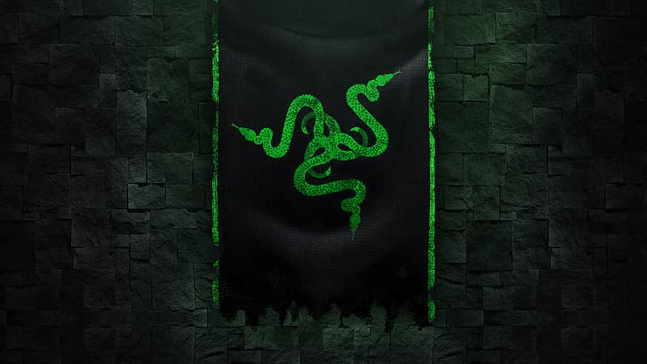 Razer, Razer Inc., brand, green, Gaming Series, snake, logo, HD wallpaper