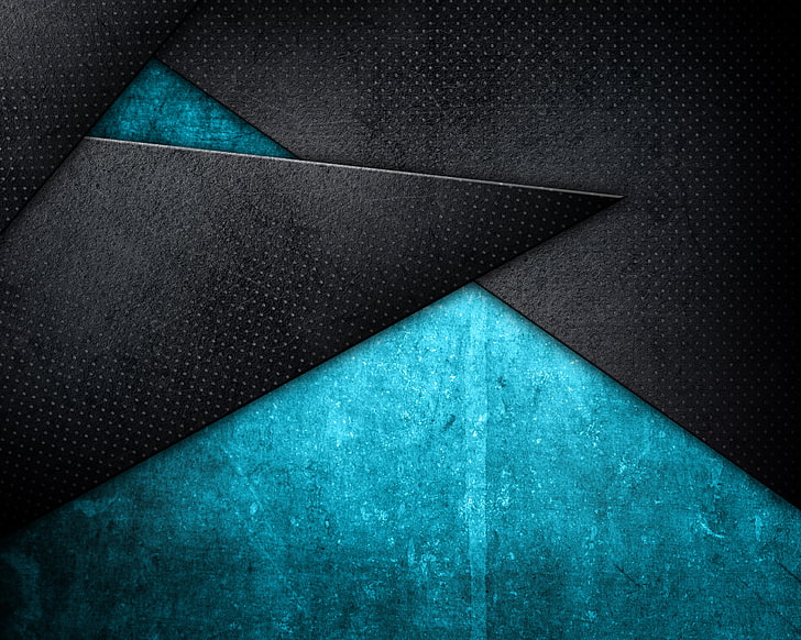 black textile, digital art, abstract, texture, blue, triangle shape, HD wallpaper