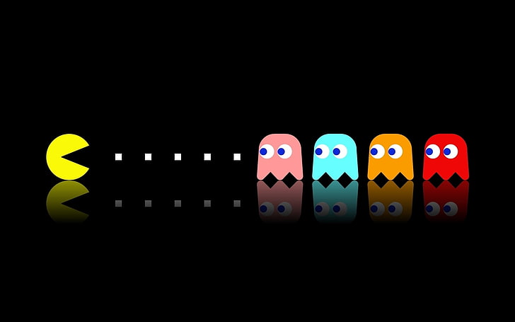 Hd Wallpaper Pac Man Game Background The Game Pac Man Symbol Illustration Wallpaper Flare