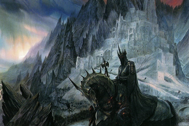 sauron the lord of the rings john howe fantasy art horse, art and craft
