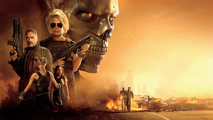 Terminator, Terminator: Dark Fate, Arnold Schwarzenegger, Linda Hamilton, HD wallpaper