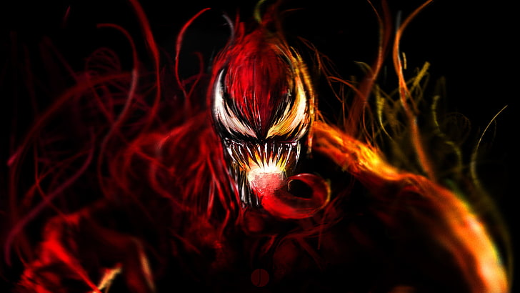 Venom illustration, art, Marvel Comics, Symbiote, Carnage, supervillain