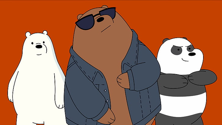We Bare Bears, cartoon, humor, simple background