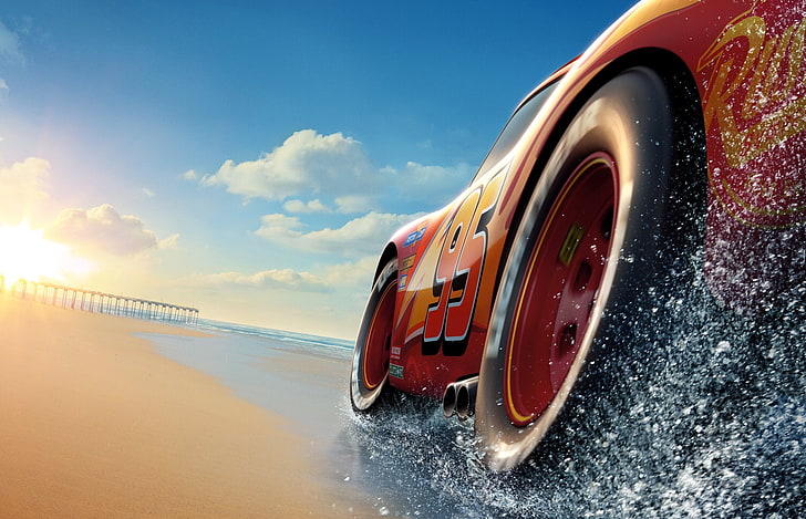 Lightning McQueen illustration, Movie, Cars 3, Pixar, transportation, HD wallpaper