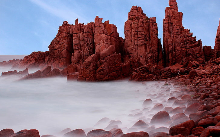 Australia, landscape, rock, rock formation, nature, coast, long exposure, HD wallpaper