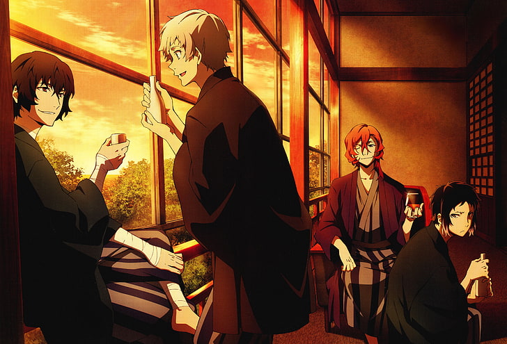 bungou stray dogs, group of people, real people, men, adult
