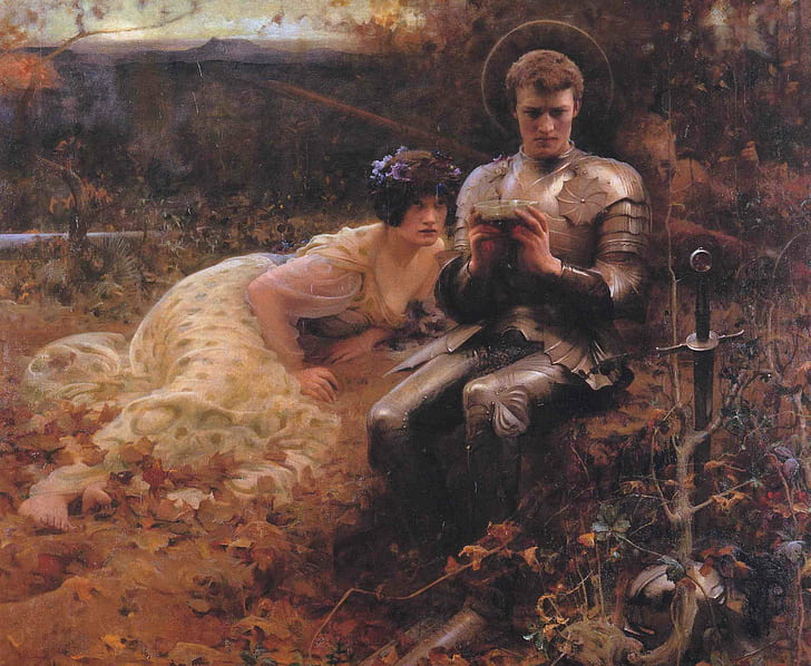 classical art, Europe, Arthur Hacker, 1894, The Temptation of Percival