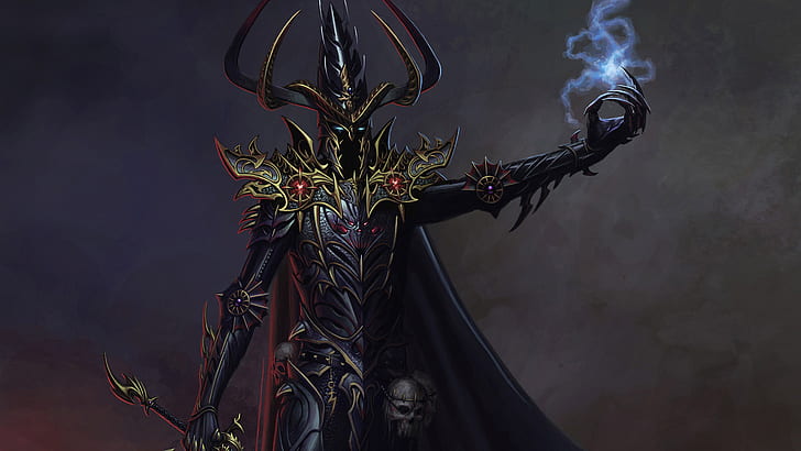 Warhammer, Dark Elf, Demon, Magic, Malekith, The Shadow Lord, HD wallpaper