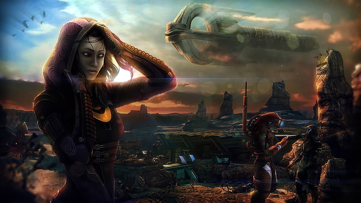 female character illustration, Mass Effect 3, geth, video games, HD wallpaper