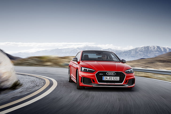 Audi, German, Red, Speed, RS5, 2018, Road, Drive, A5, HD wallpaper