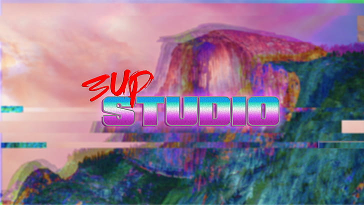 3up studio, 1980s, New Retro Wave, vaporwave, artwork, glitch art, HD wallpaper