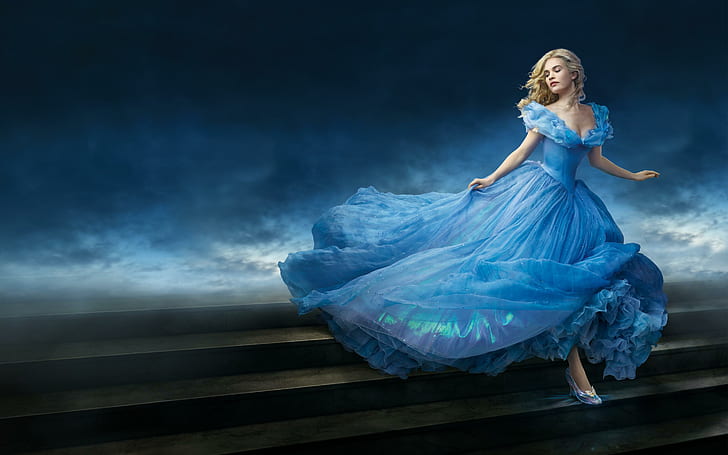 Lily James as Cinderella, cinderella the movie, HD wallpaper