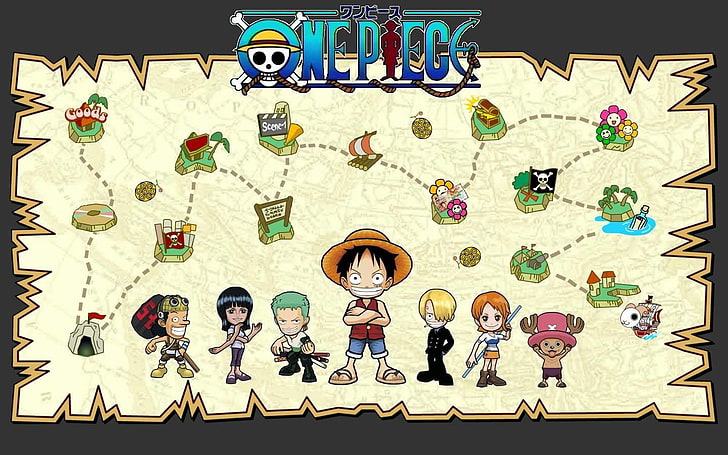 One Piece digital wallpaper, Usopp, Nico Robin, Roronoa Zoro