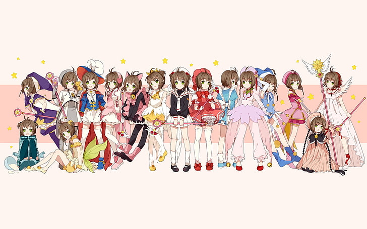 Card Captor Sakura, Kinomoto Sakura, anime girls, large group of people, HD wallpaper
