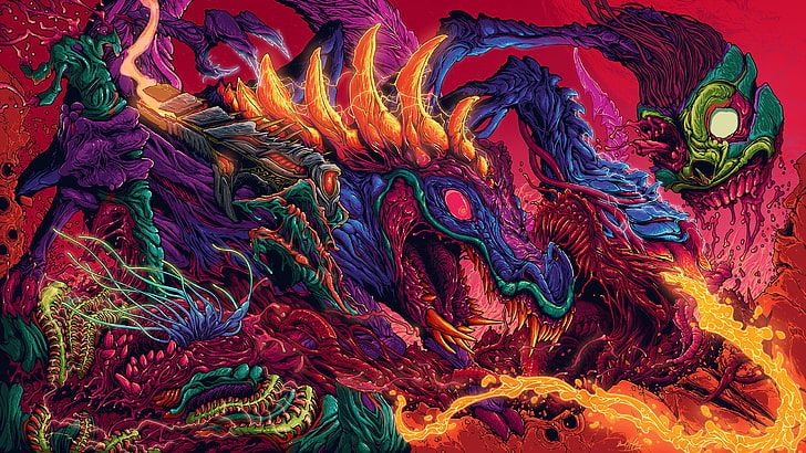 HD wallpaper: dragon painting, psychedelic, trippy, colorful, creature,  Hyperbeast | Wallpaper Flare