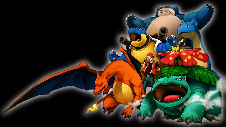 Blastoise, Charizard, Lapras, Pikachu, pokemon, Pokemon First Generation, HD wallpaper