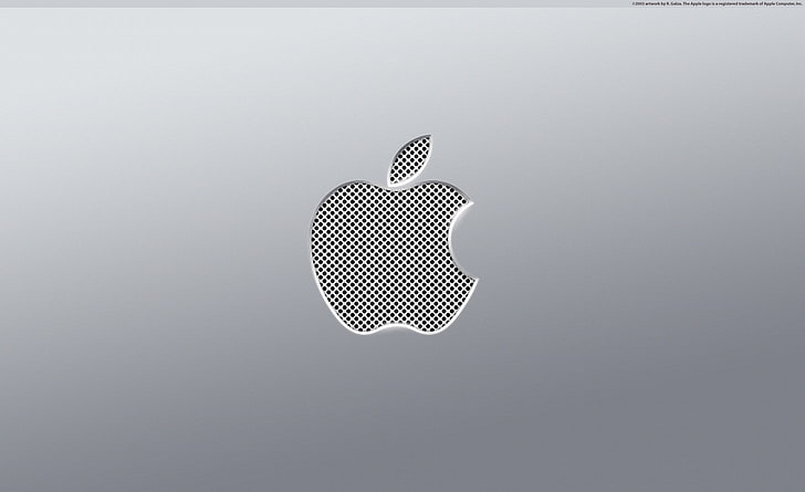 Aluminium Apple, silver Apple logo, Computers, Mac, studio shot, HD wallpaper