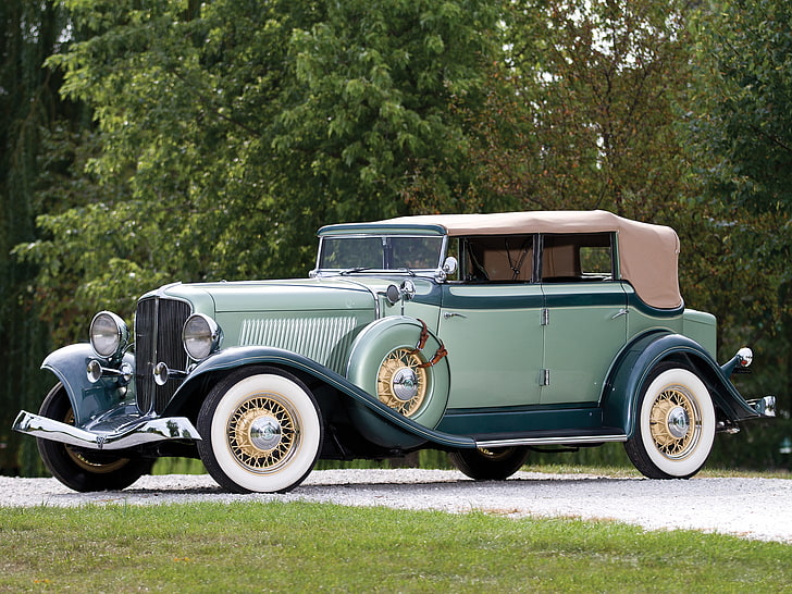 1933, 8 105, auburn, convertible, luxury, retro, sedan, HD wallpaper